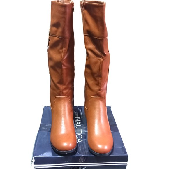 NWOT NAUTICA WOMEN COGNAC KNEE HIGH BOOTS SIZE 7 - Picture 9 of 10